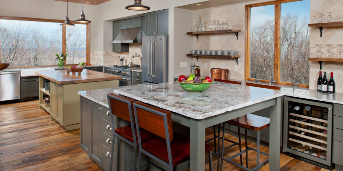 Gosnell Builders Home Renovation Project Boulder Ridge Kitchen and Dining Room with Gorgeous Wooded View